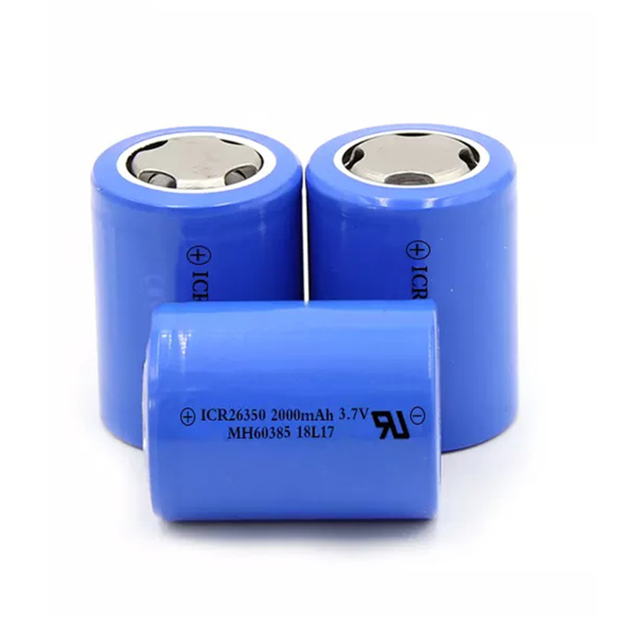 26350 Lithium-ion Battery 2Ah 3.7V High Capacity Long Cycle Life for Flashlights, Bluetooth Devices, Cameras, Solar Lights