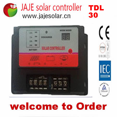 JAJE TDL3012/24V Solar Street Lamp Controller 12V/24V Auto-Detect 30A Charging Current for Outdoor Lighting System