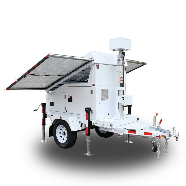 Solar CCTV Tower 6.5m Manual Lifting 117kph Windproof for Apartment Security Biglux