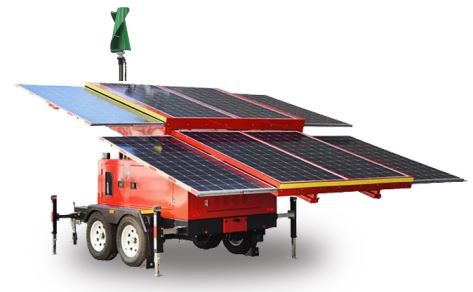 Wind Turbine And Solar Mobile Trailer 38.4KWH AGM Battery Off-grid Power Station for Outdoor Events BIGLUX