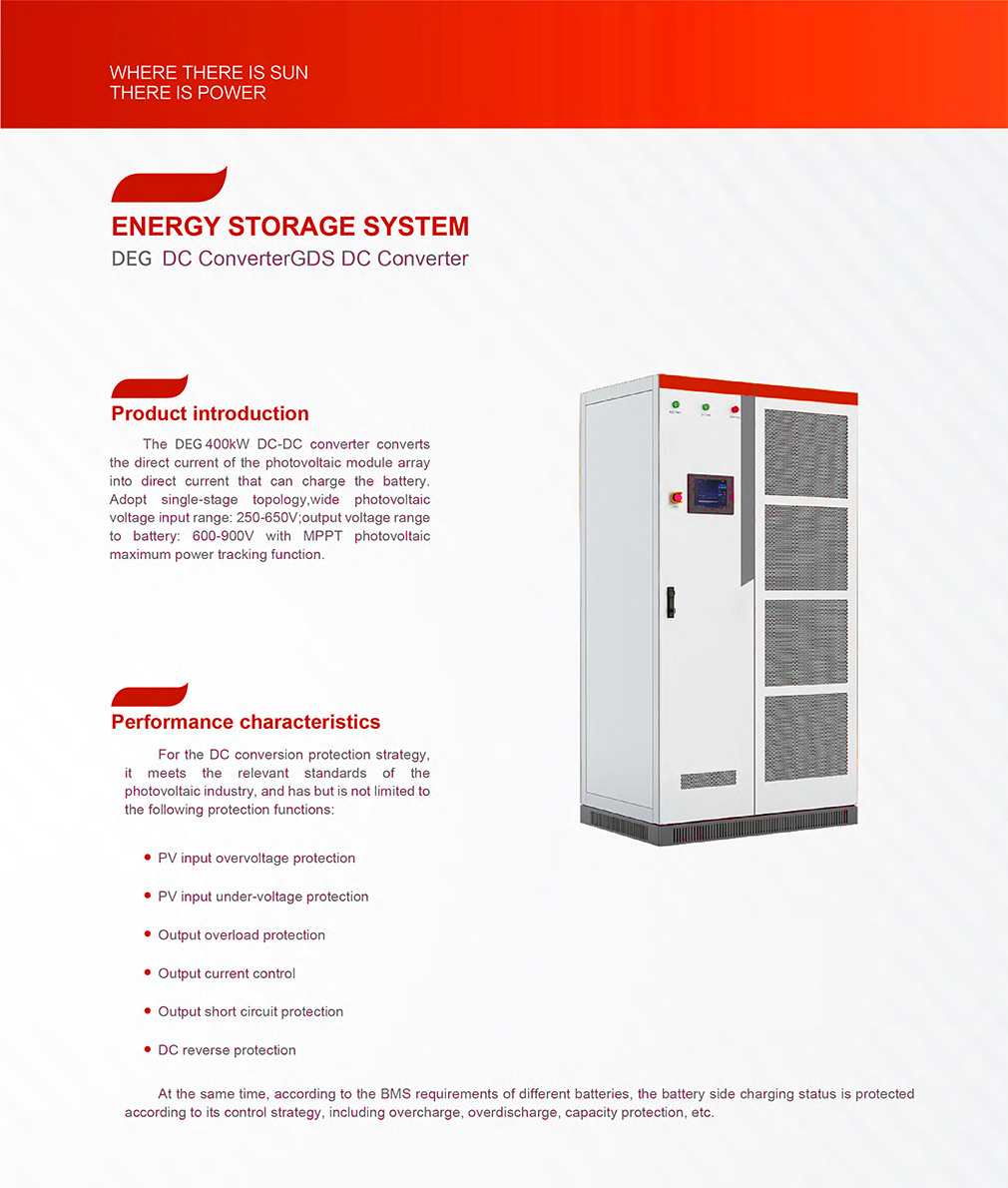 DEG DC Converter 400kW MPPT Input 250-650V Output 600-900V for Solar Energy Storage Systems