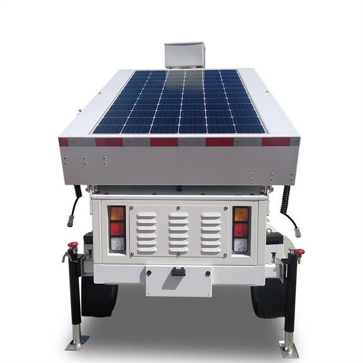 Surveillance CCTV Camera with Solar Trailer 6m Hydraulic Mast Off-Grid Power for Mobile Security BIGLUX