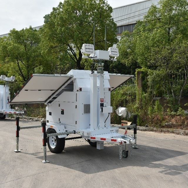 Solar Trailer with Light 3×435W Mono Panels 6×200Ah GEL Battery 6×100W LED for Outdoor Events Construction Sites Biglux