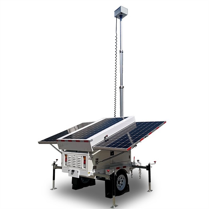 Solar CCTV Tower 6.5m Manual Lifting 117kph Windproof for Apartment Security Biglux