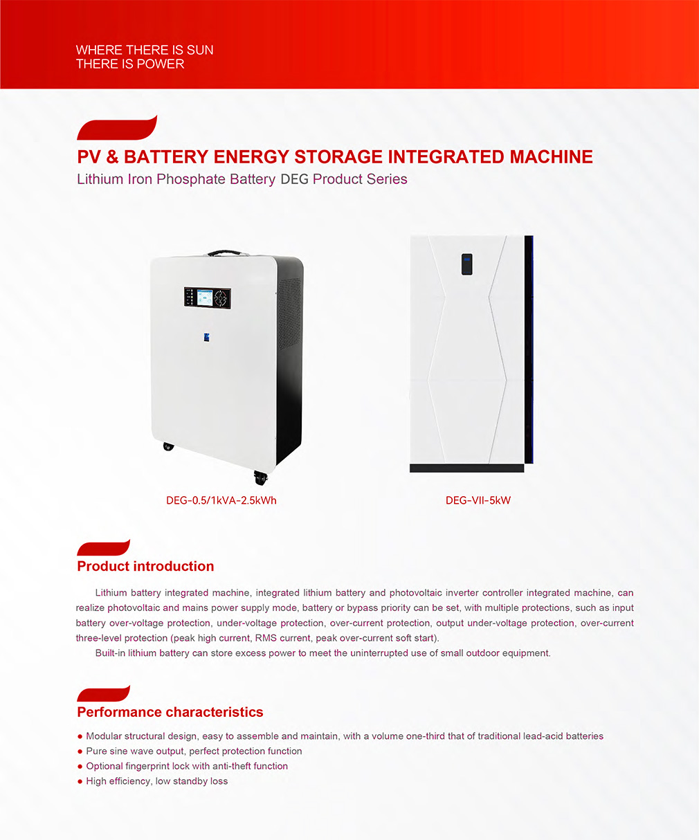 Lithium Iron Phosphate Battery Integrated Machine with PV Inverter Controller for Solar and Grid Power Supply