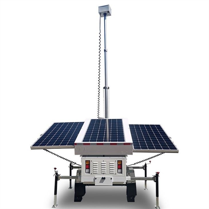 Solar CCTV Tower 6.5m Manual Lifting 117kph Windproof for Apartment Security Biglux