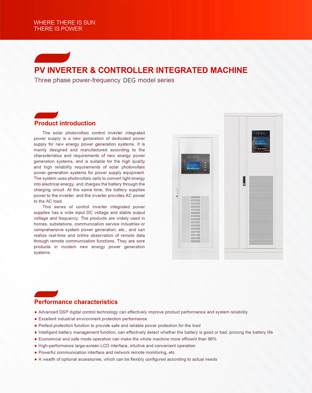 Three-phase power frequency DEG series Solar Photovoltaic Control Inverter Integrated Power Supply for New Energy Systems