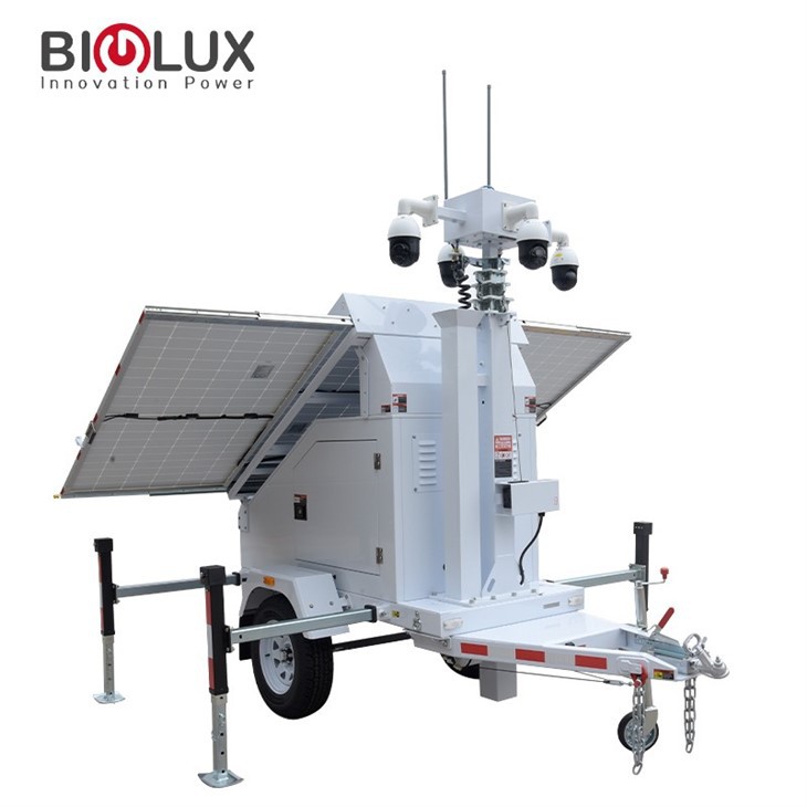 Latest Design Mobile Solar CCTV Tower 3×435W Mono Solar Panel, 6×150Ah GEL Battery for Construction Site Security Monitoring