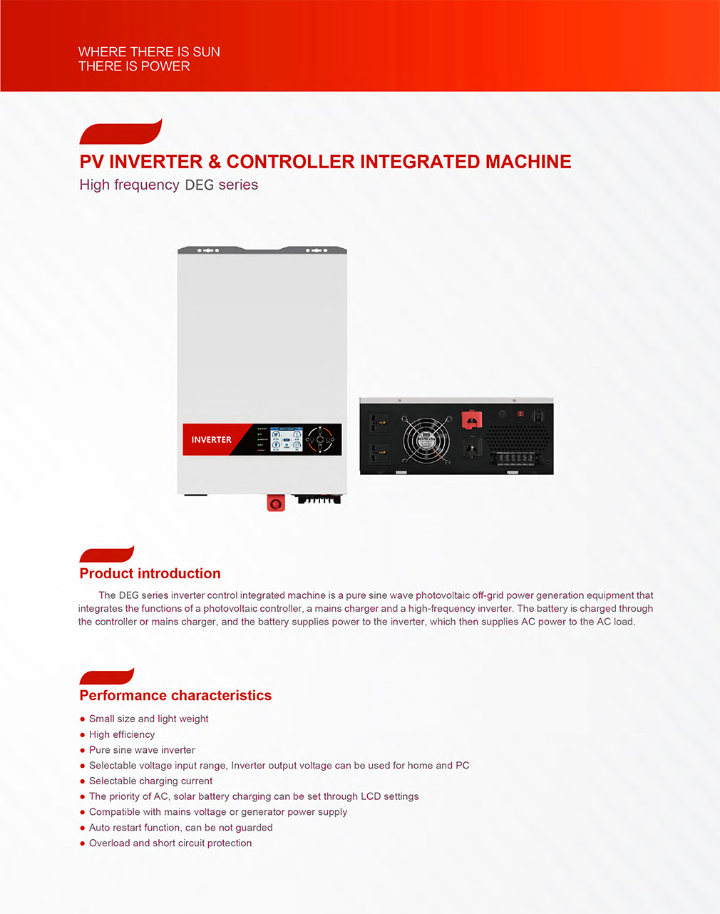 DEG Series Three-Phase Inverter High-Efficiency Off-Grid Solar Power Supply for Renewable Energy Systems