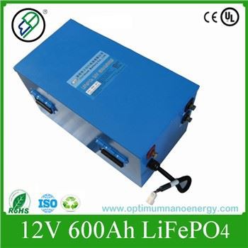 12V 600Ah LiFePO4 Battery High Capacity Long Cycle Life for Solar Storage RV Motorhome OptimumNano