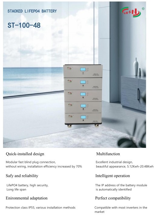 Stacked Energy Storage Battery 200Ah LiFePO4 for Solar RV Marine UPS Systems