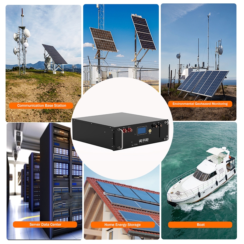 SRSOLAR 51.2V 100Ah Lifepo4 Battery 5KWh Rack Mount High-Cycle Life Server Rack Battery for Solar Energy Storage