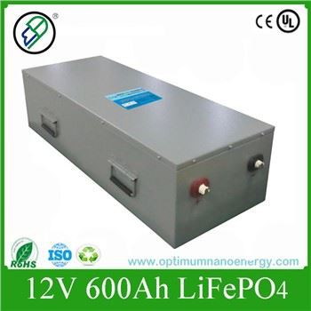 12V 600Ah LiFePO4 Battery High Capacity Long Cycle Life for Solar Storage RV Motorhome OptimumNano