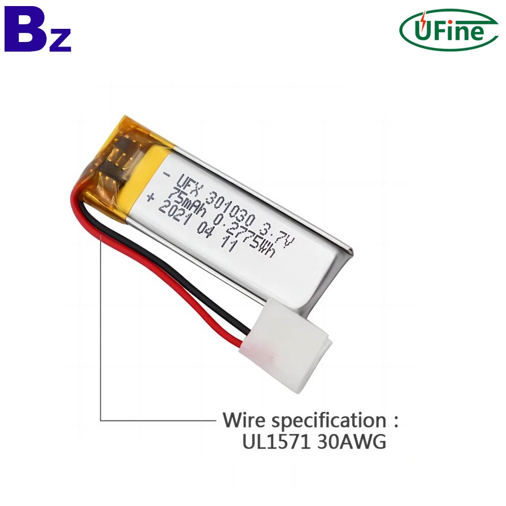Lithium-ion Polymer Battery 3.7V 75mAh Remote Control UFX301030 BZ