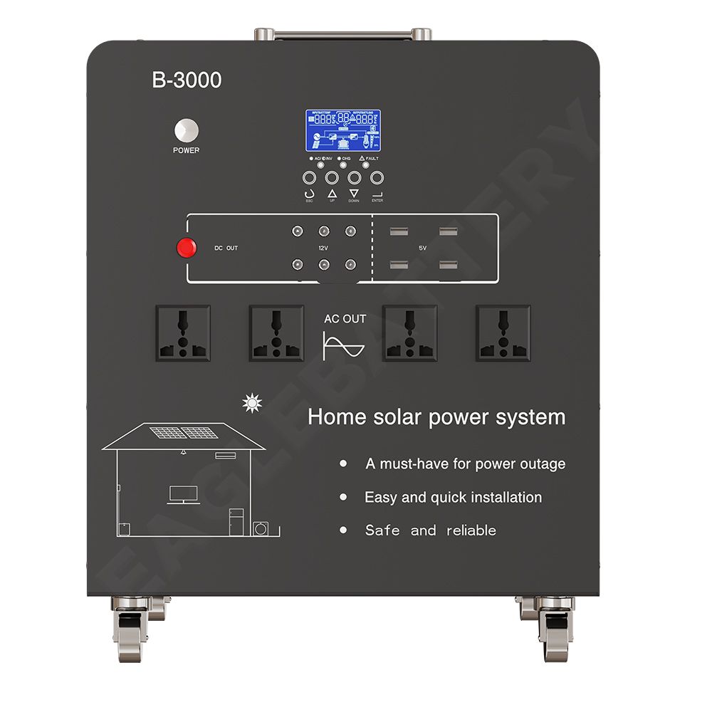 B-3000 Lead Acid Battery 24V100AH 3000W Solar Power Station for Home and Industrial Energy Storage