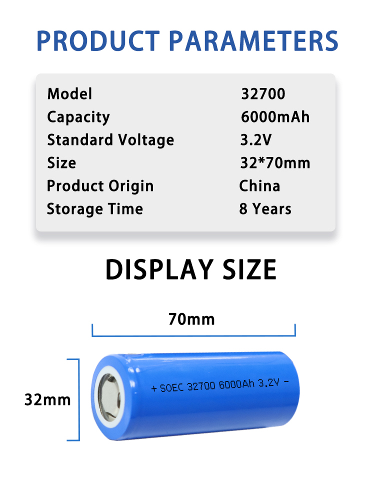 32700 LiFePO4 Battery Cell 6000mAh 3.2V High Cycle Life for Solar Energy Storage and EVs MSN