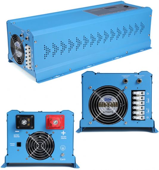 7000W Pure Sine Wave Inverter Charger 24V/48V 100-240VAC Off-Grid Power Supply for Solar Systems and Home Backup