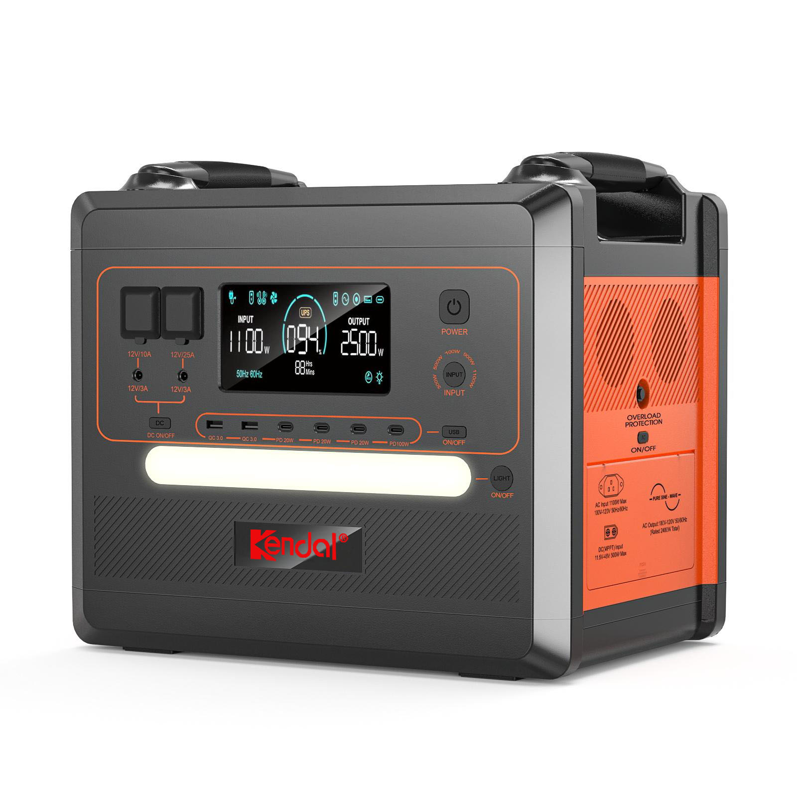 Portable Power Station 2500W 2304Wh LiFePO? Battery for Outdoor & Emergency Backup Use
