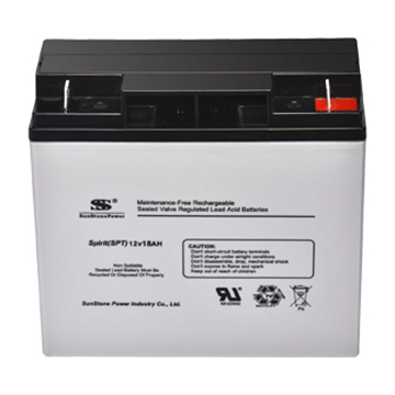 12V 18Ah AGM Lead Acid Battery Maintenance-Free Sealed VRLA for UPS Alarm System Sunstone Power