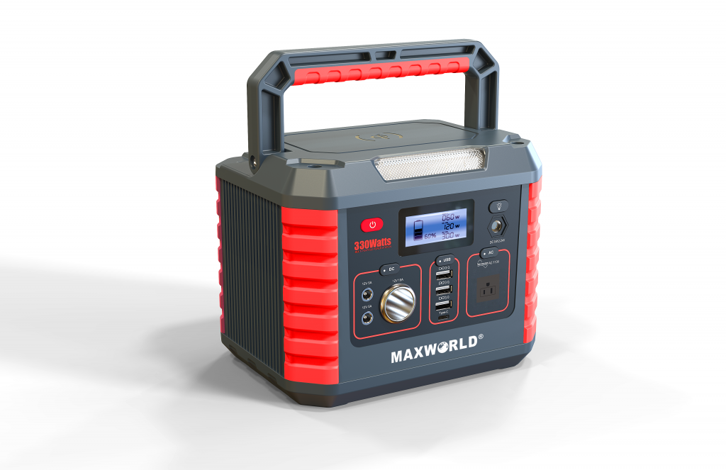 Portable Power Station 288.6Wh LiFePO4 Battery Pure Sine Wave for Outdoor Camping & Emergency Backup MAXWORLD