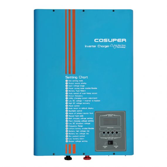 12000W Split Phase Inverter Charger 48V DC to 120V/240V AC Pure Sine Wave for Off-Grid Solar and Backup Power Systems COSUPER