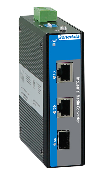 IMC100 Series Industrial Gigabit Media Converter with 100M/Gigabit Fiber & Copper Ports, Wide Temperature -40~75℃ for Renewable Energy & Smart Grid Applications