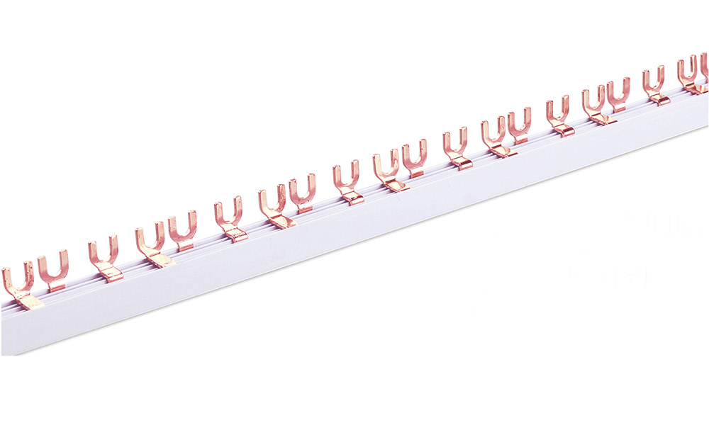 NBR-302 40A/63A/80A Fork Type Busbar High Conductivity Copper for MCB/RCD Connection in Solar Energy Systems