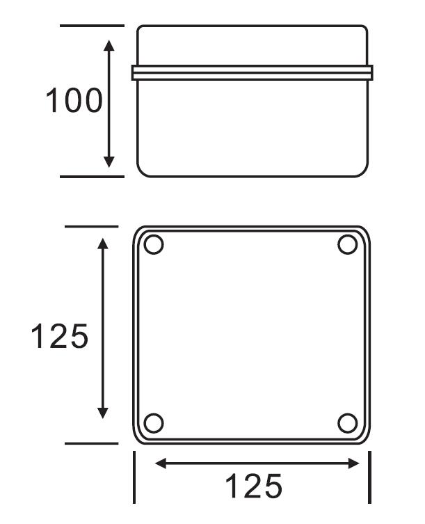 AX-KT 125×125×100 Junction Box IP65 Waterproof ABS Enclosure for Outdoor Solar and Battery Energy Storage Systems