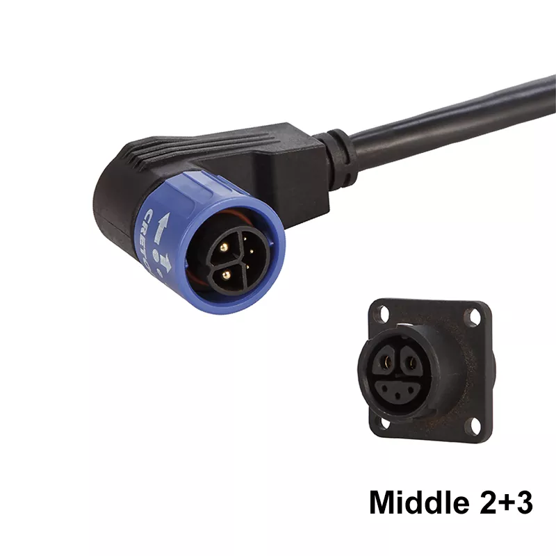 2+3Pin E-Motorcycle Connector 20A IP67 Mated -40°C~105°C Waterproof Electric Motorcycle Power & Signal Connection CRETOP