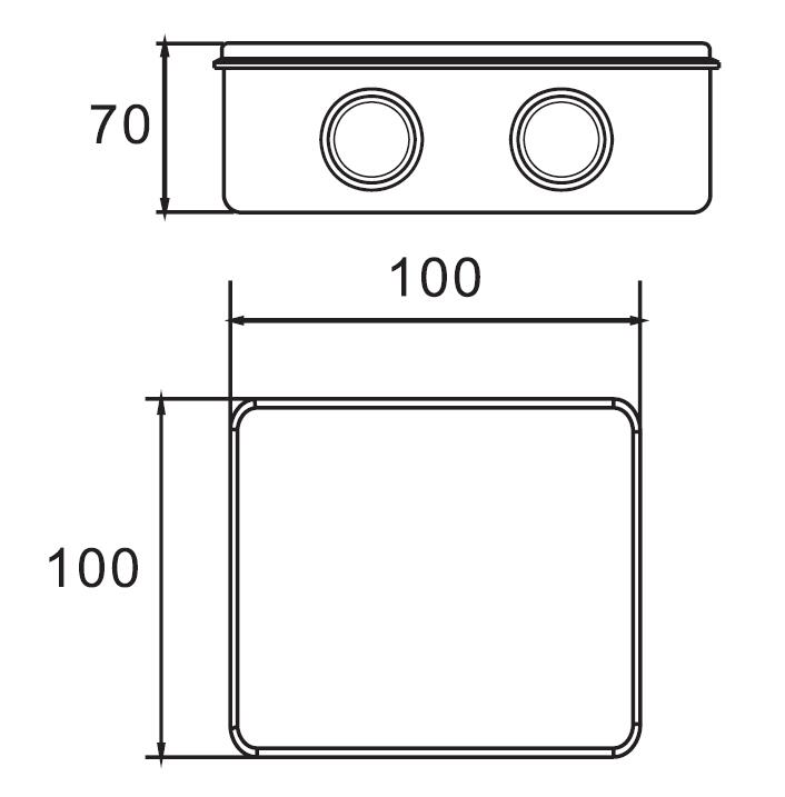 AX-RT 100×100×70 Junction Box IP65 Waterproof 7-Hole ABS Enclosure for Solar Energy, Battery Storage, Outdoor Electrical Systems Anxele