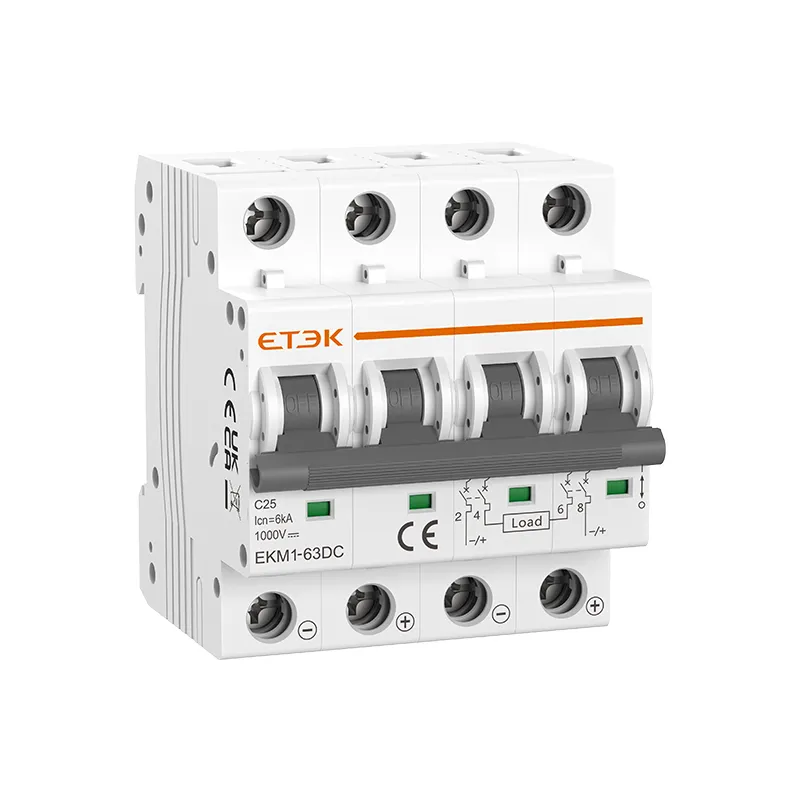 EKM1-63DC DC MCB 6kA Breaking Capacity 1000VDC for Photovoltaic and Solar PV Systems