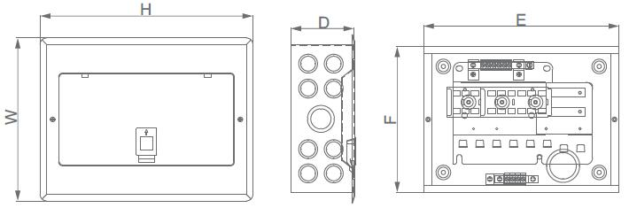 ASRP Surface Metal Branch Box Plug-in Single Phase 4-12 Way for Energy Storage Systems