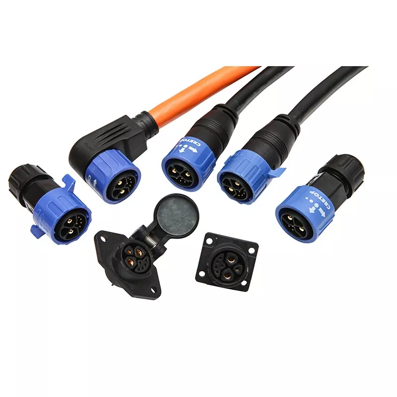 50A 2+1+5 Pin IP67 Push Lock Waterproof Electrical Connector for Electric Bike Battery Encoder with High Durability and Corrosion Resistance CRETOP