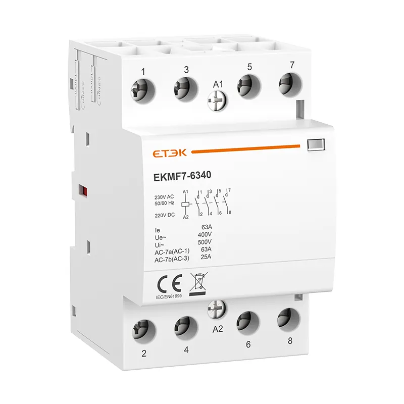 AC/DC Universal Coil Modular Contactor 16-63A 12-230V AC/DC DIN Rail Mount for Solar EV Charging and Industrial Control