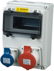 AESM-601 IP67 Portable and stationary power boxes 2P+E 16A/1pc, 3P+E 32A/1pc PC alloy plastic for indoor outdoor photovoltaic tunnel power supply Anxele