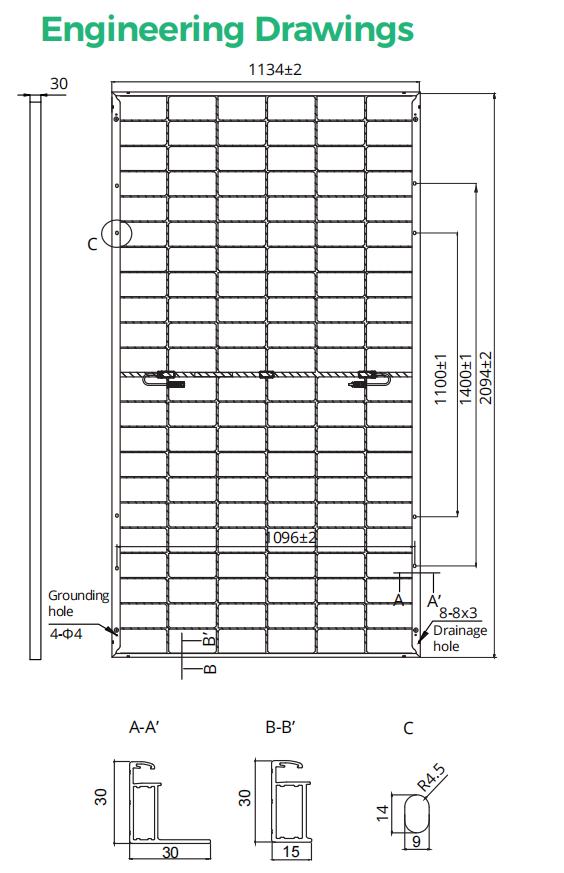 485-505W 6x22 Cells Perc Half Cell Solar Module Crystalline Silicon Junction Box AR Coating Tempered Glass IP68 High-Efficiency Bifacial PV Panel for Home and Industrial Solar Systems Sangsolar