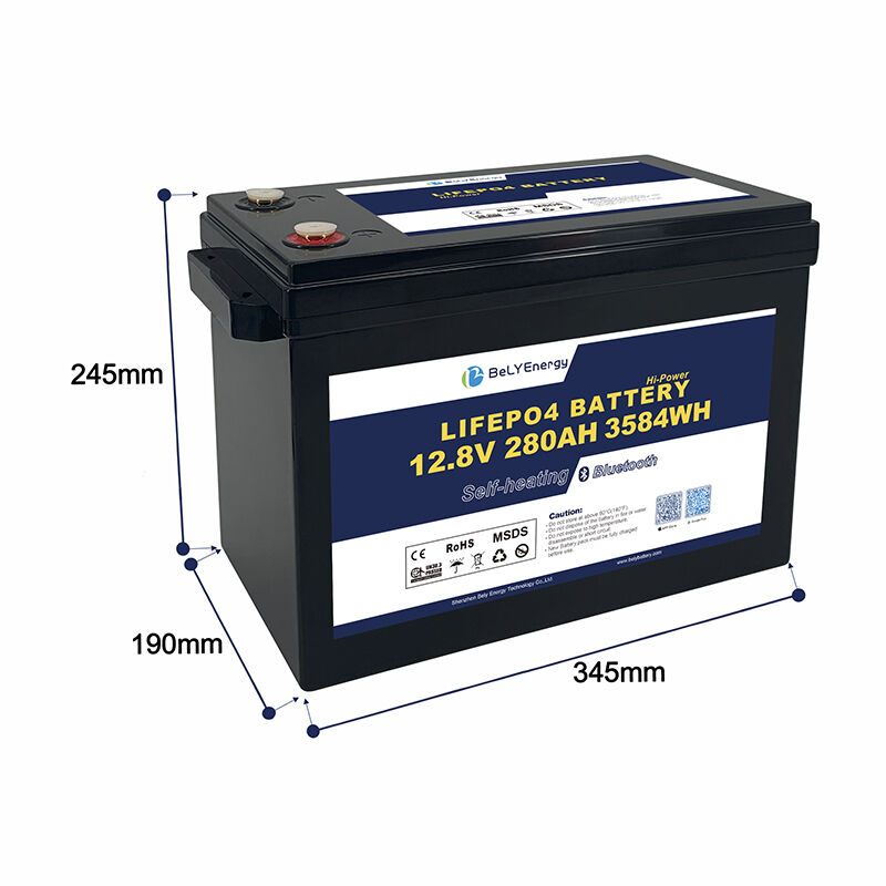 Lithium Battery LFP-12V280AHBLH LiFePO4 Long Lasting Low Self-Discharge for Energy Storage & Backup Power BeLY