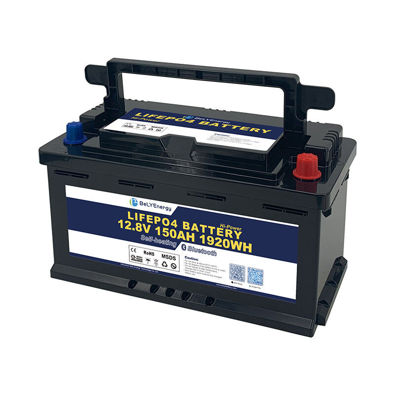 1920Wh 150A RV Lithium Iron Phosphate Battery Low Self Discharge LiFePO4 Chemistry High Energy Density Long Cycle Life for Solar Marine Off-Grid Applications BeLY