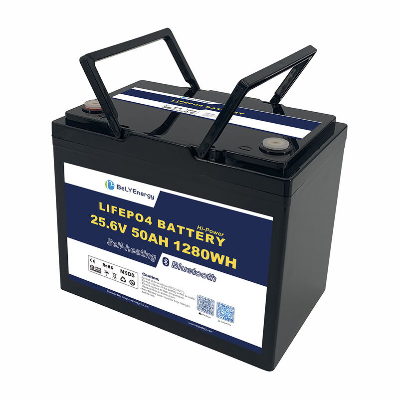 24V 50AH LiFePO4 Marine Boat Lithium Battery With BT and heating Smart BMS, Bluetooth, Self-Heating for Boats, RVs, Solar Systems BELY