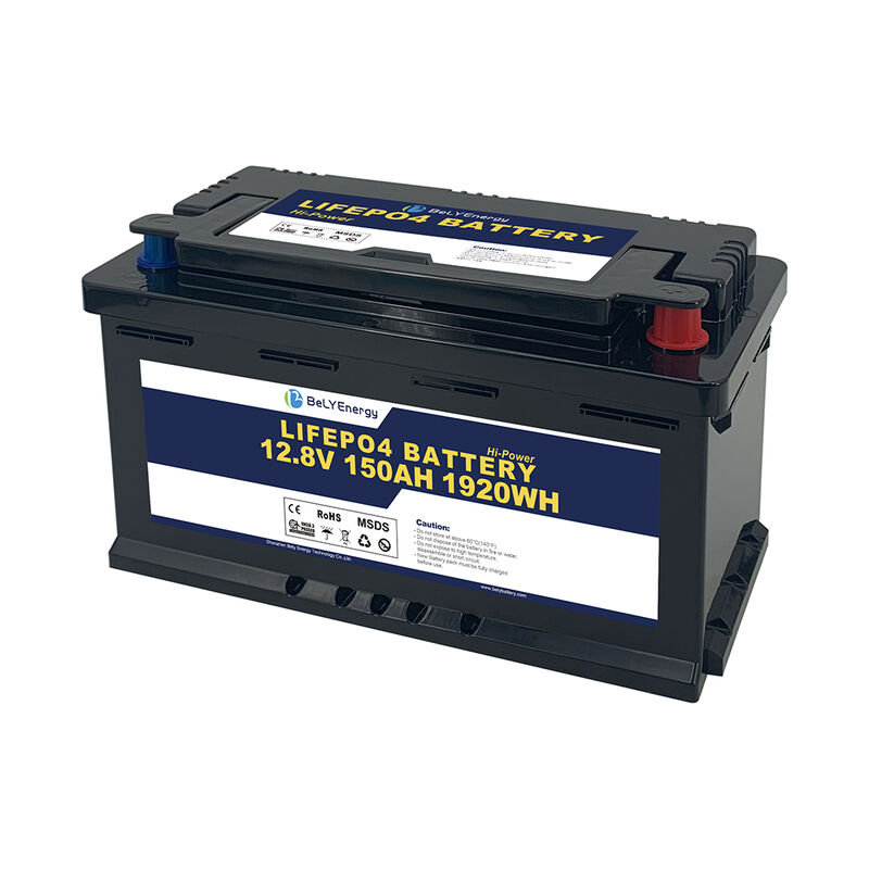 12V 150AH LiFePO4 RV Lithium Battery with BMS, 3000+ Cycles, H8 DIN Case for Solar, Marine, RVs