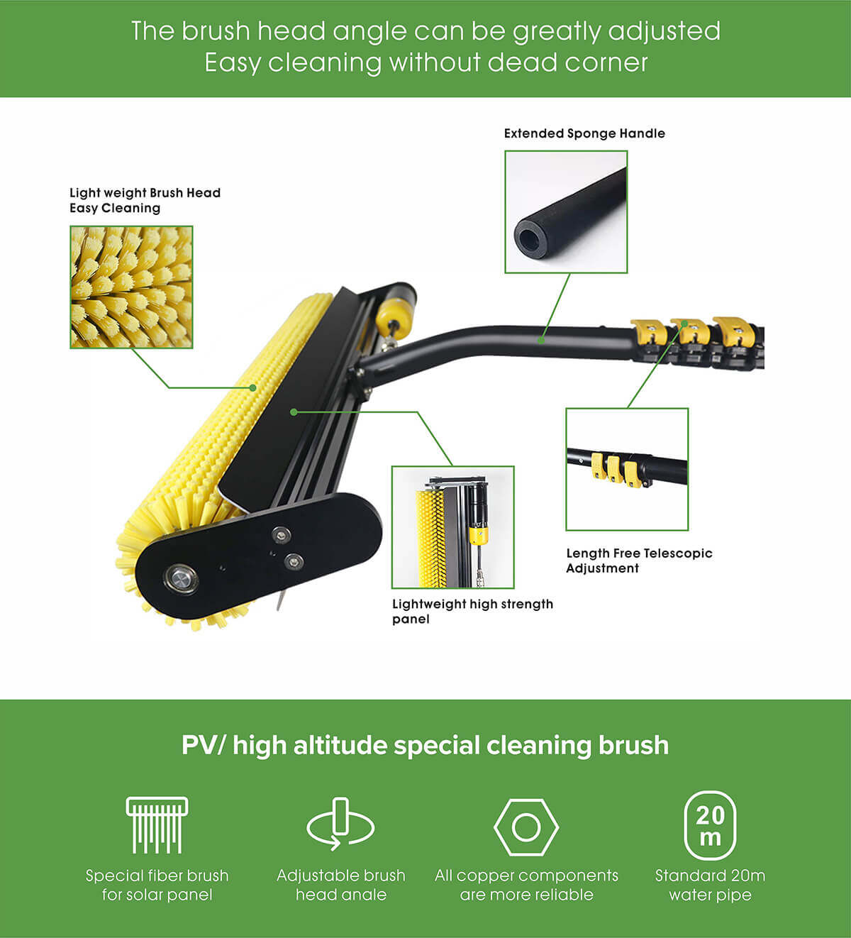solar panel cleaning rotating brush